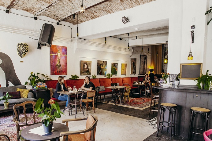 an interior of papirkutya bistro